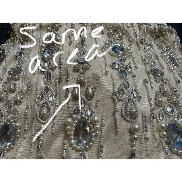 Mac Duggal NWT size 2 nude/ silver evening gown style 5740 *Read Notes* - Picture 8 of 10